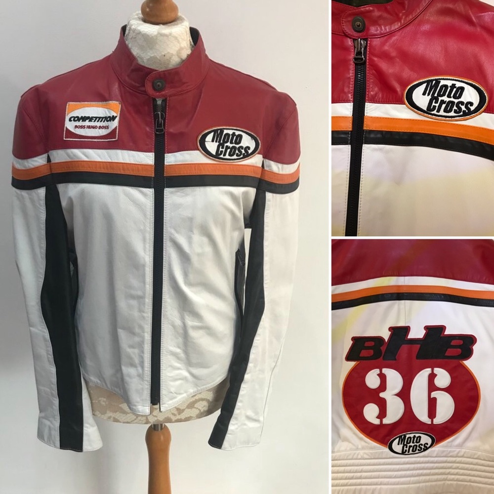 HUGO BOSS jacket. motocross, RARE, leather jacket - Picture 2 of 8